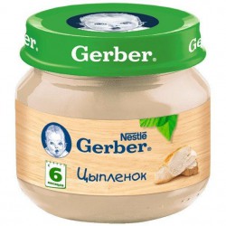 Пюре, Gerber (Гербер) 80 г цыпленок с 6 мес