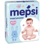 Подгузники, Mepsi (Мепси) 6-11 кг р. m 64 шт арт. 0139 премиум