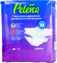 Подгузники для взрослых, Pelena (Пелена) р. M (70-130 см) 10 шт медицинские одноразовые впитывающие