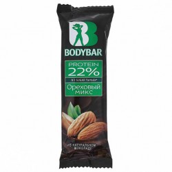 Батончик протеиновый, Bodybar (Бодибар) 50 г 22% ореховый микс в горьком шоколаде